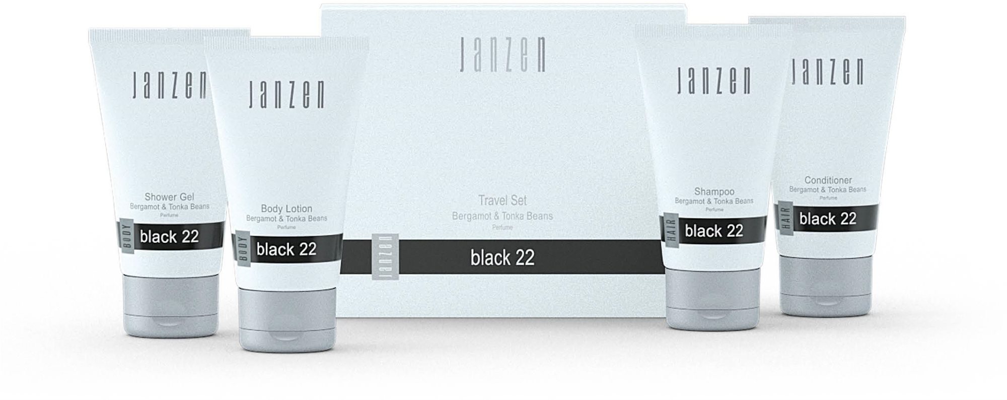 JANZEN kozmetická cestovná sada Black 160 ml Kozmetická sada