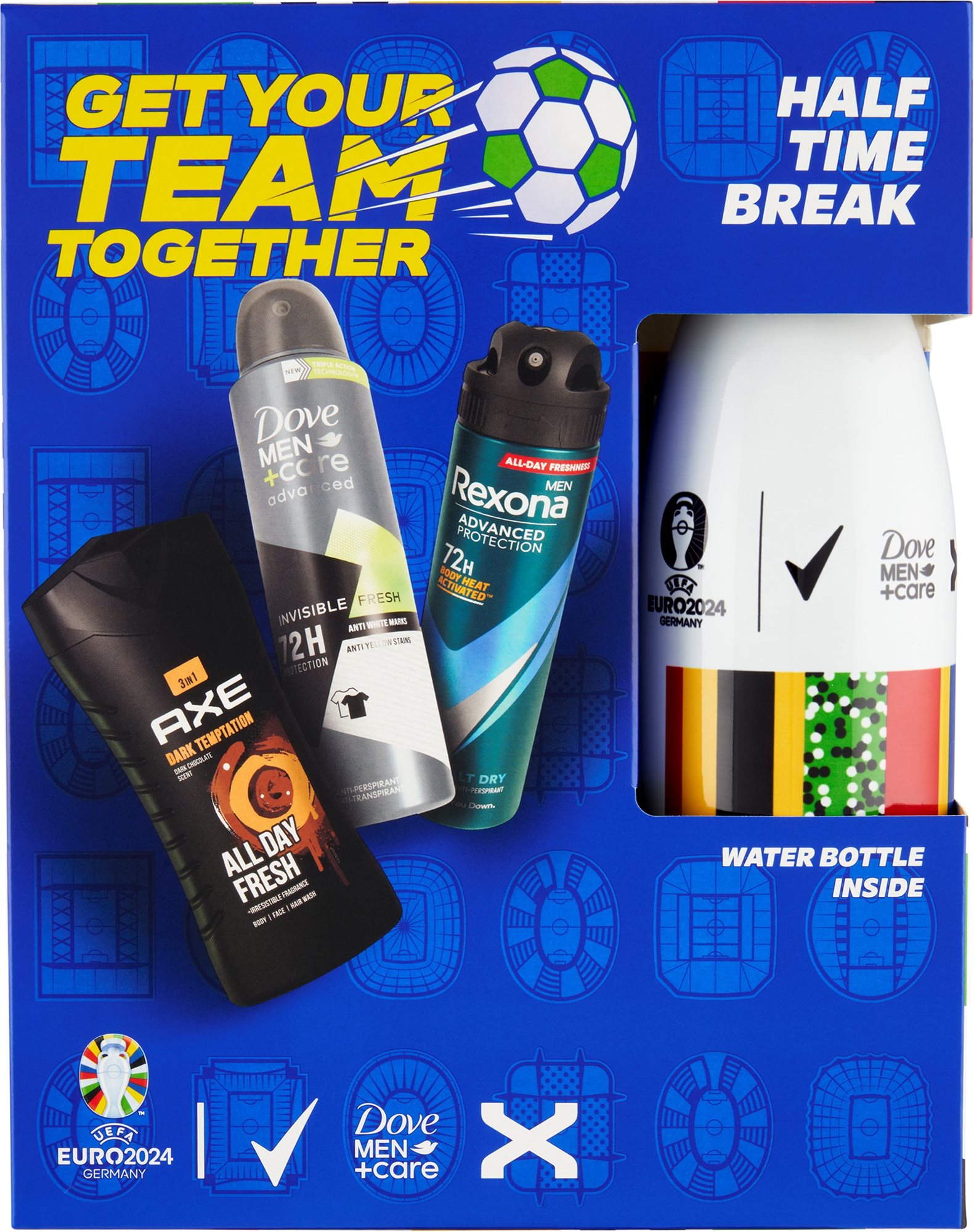 EURO 2024 férfi kozmetikai készlet palackkal, 550 ml Férfi...