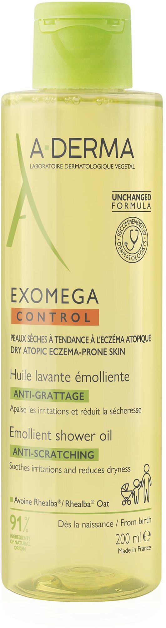 A-DERMA Exomega Control 200 ml Sprchový olej