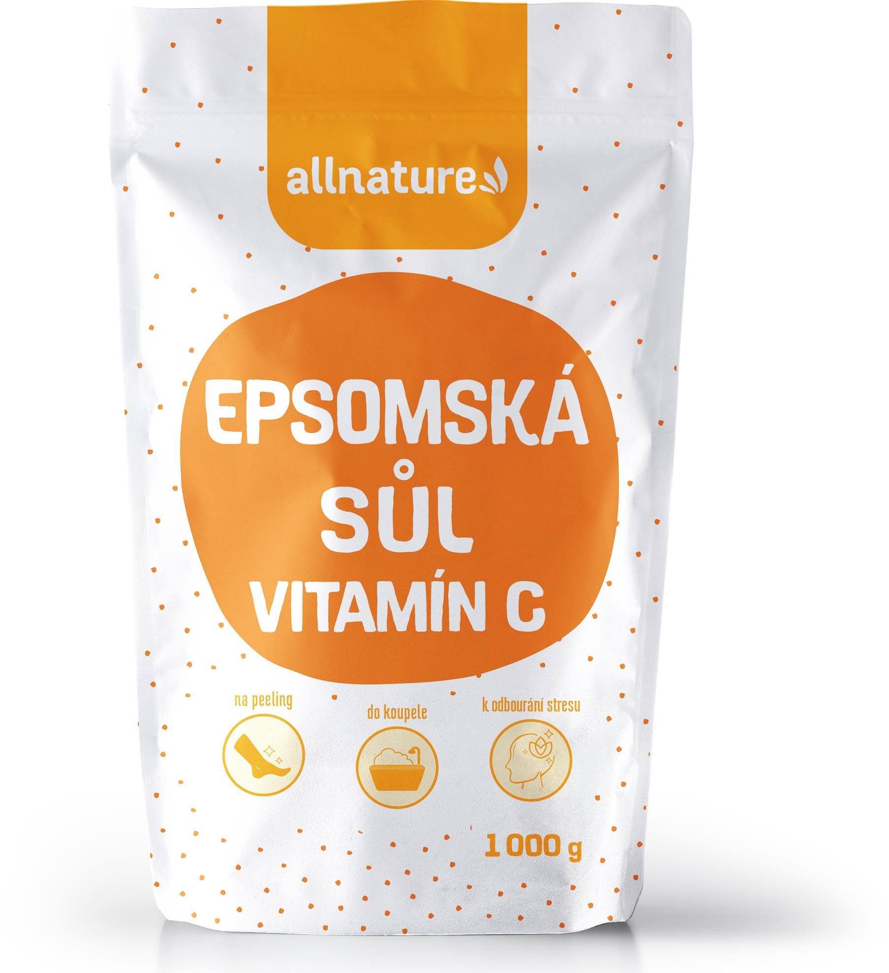 Allnature Epsomská sůl Vitamín C 1 kg Sůl do koupele