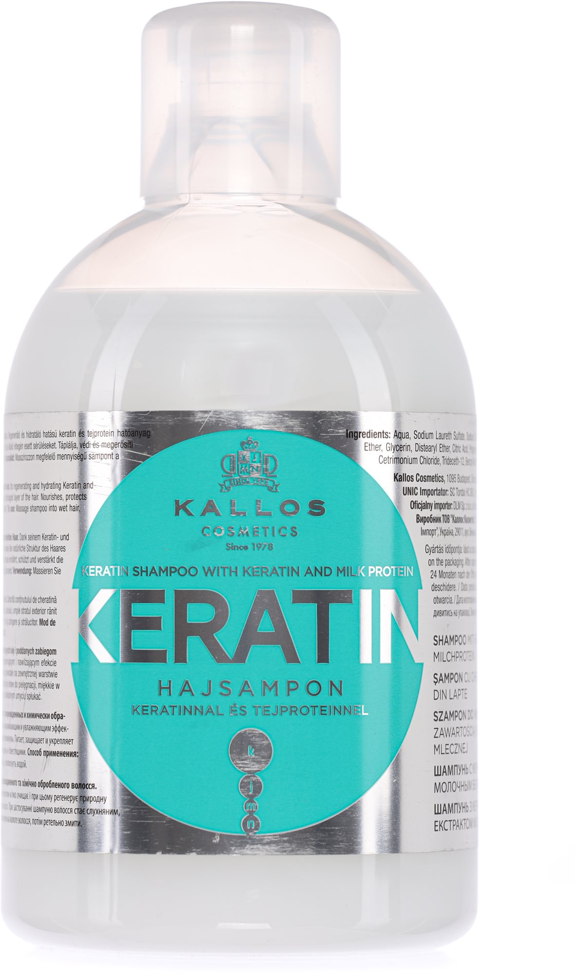 KALLOS Keratin Shampoo 1000 ml Šampón