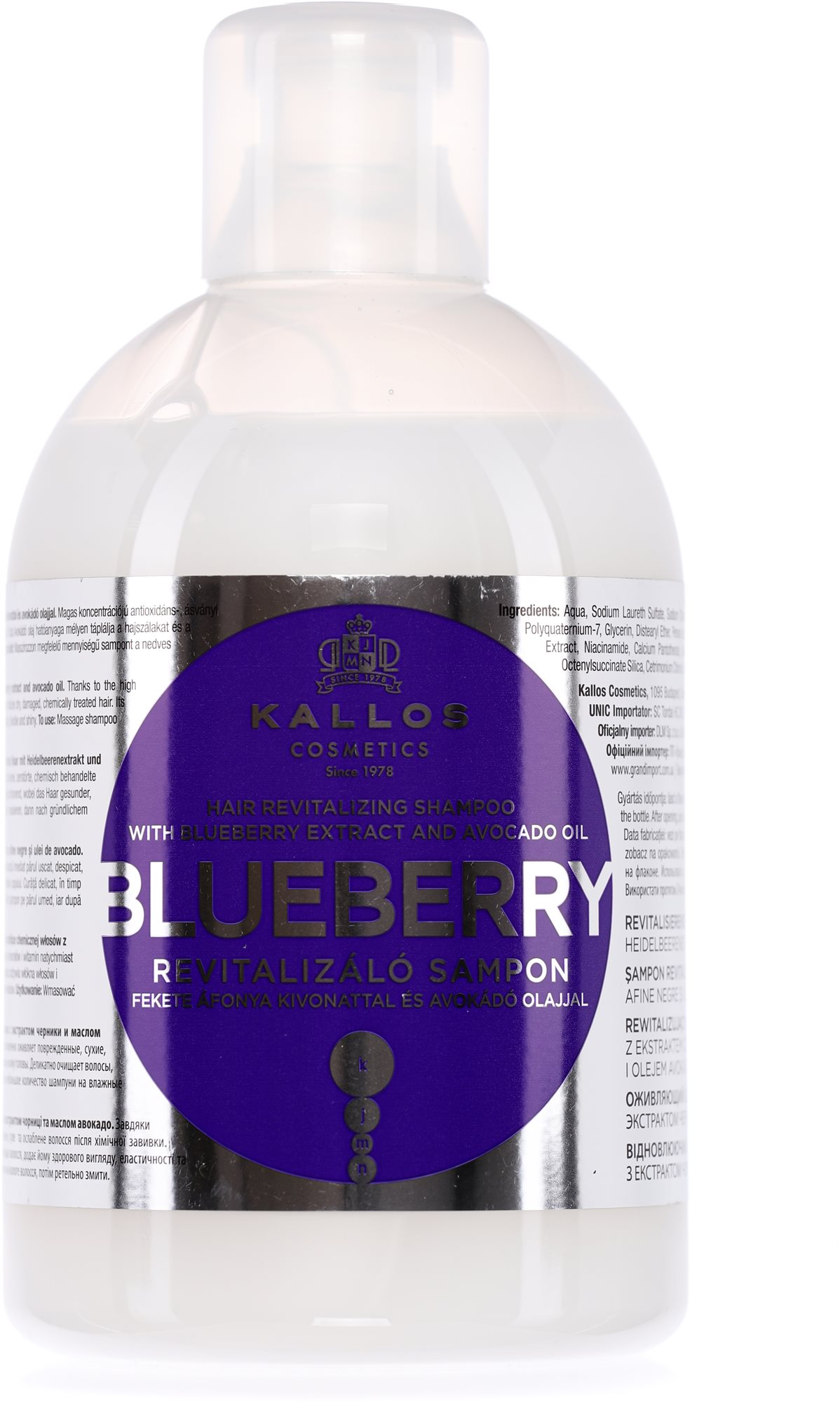 KALLOS fekete áfonya revitalizáló hajsampon 1000 ml Sampon