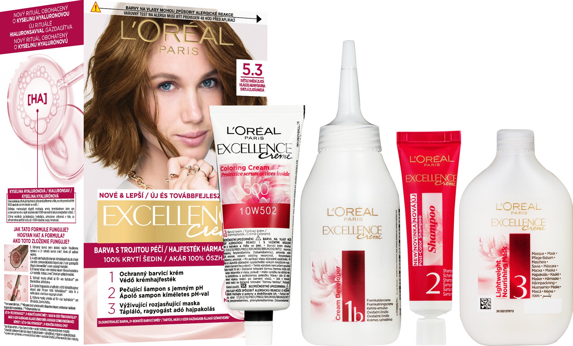 ĽORÉAL PARIS Excellence 5.3 Svetlo hnedá zlatá 192 ml Farba na vlasy
