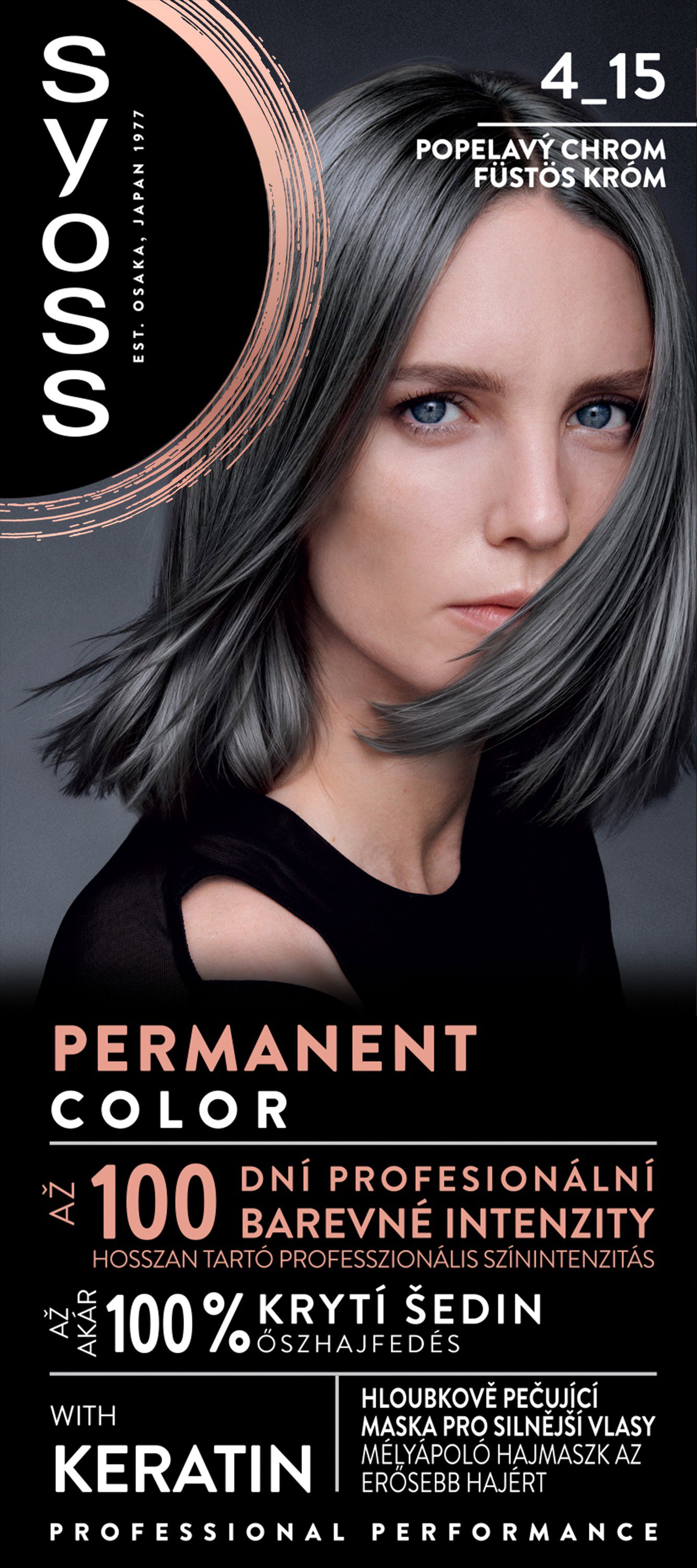 SYOSS Color 4-15, popolavý chróm, 50 ml Farba na vlasy