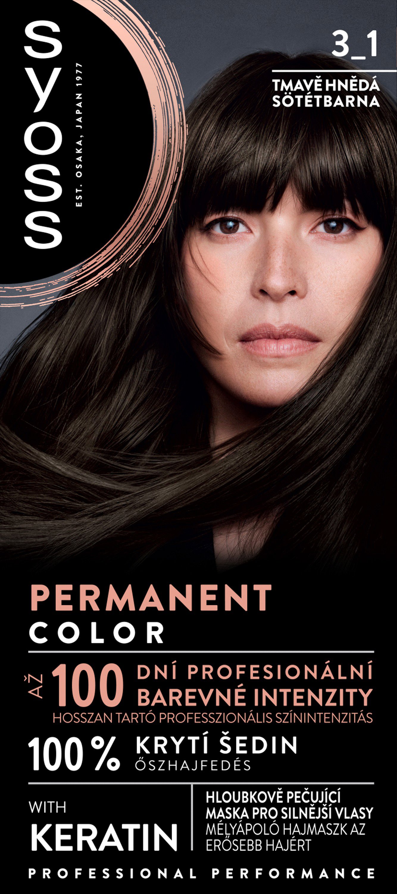 SYOSS Color 3-1 Tmavohnedá (50 ml) Farba na vlasy