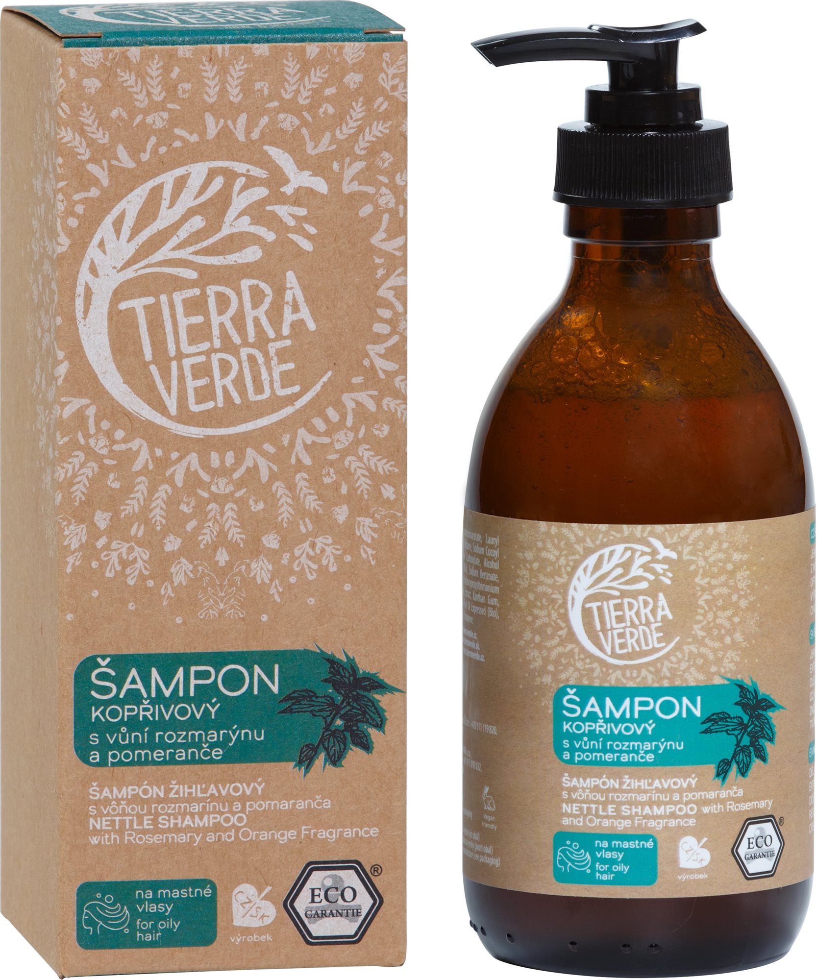 TIERRA VERDE Šampón Žihľavový s vôňou rozmarínu a pomaranča 230 ml...