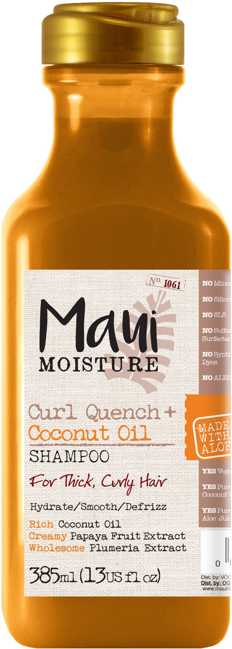 MAUI MOISTURE Coconut Oil Thick and Curly Hair Shampoo 385 ml Šampón