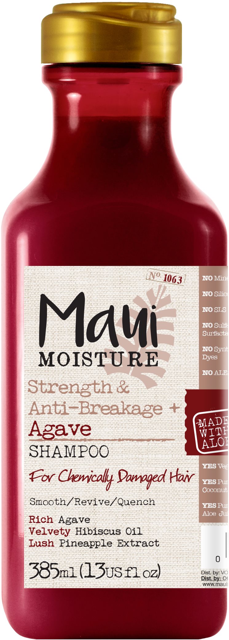 MAUI MOISTURE Agave Chemically Damaged Hair Shampoo 385 ml Šampon