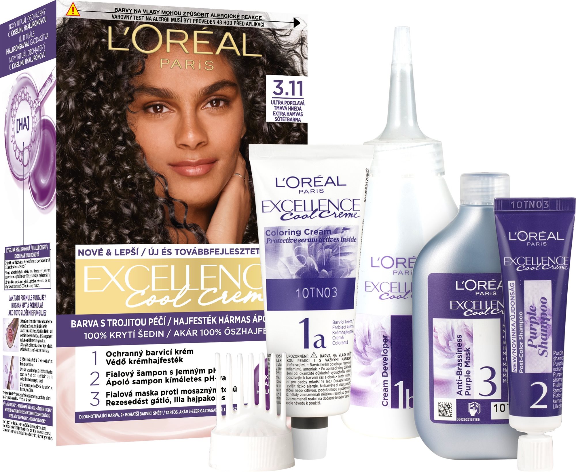 ĽORÉAL PARIS Excellence Cool Creme 3.11, Ultra popolavá tmavohnedá...