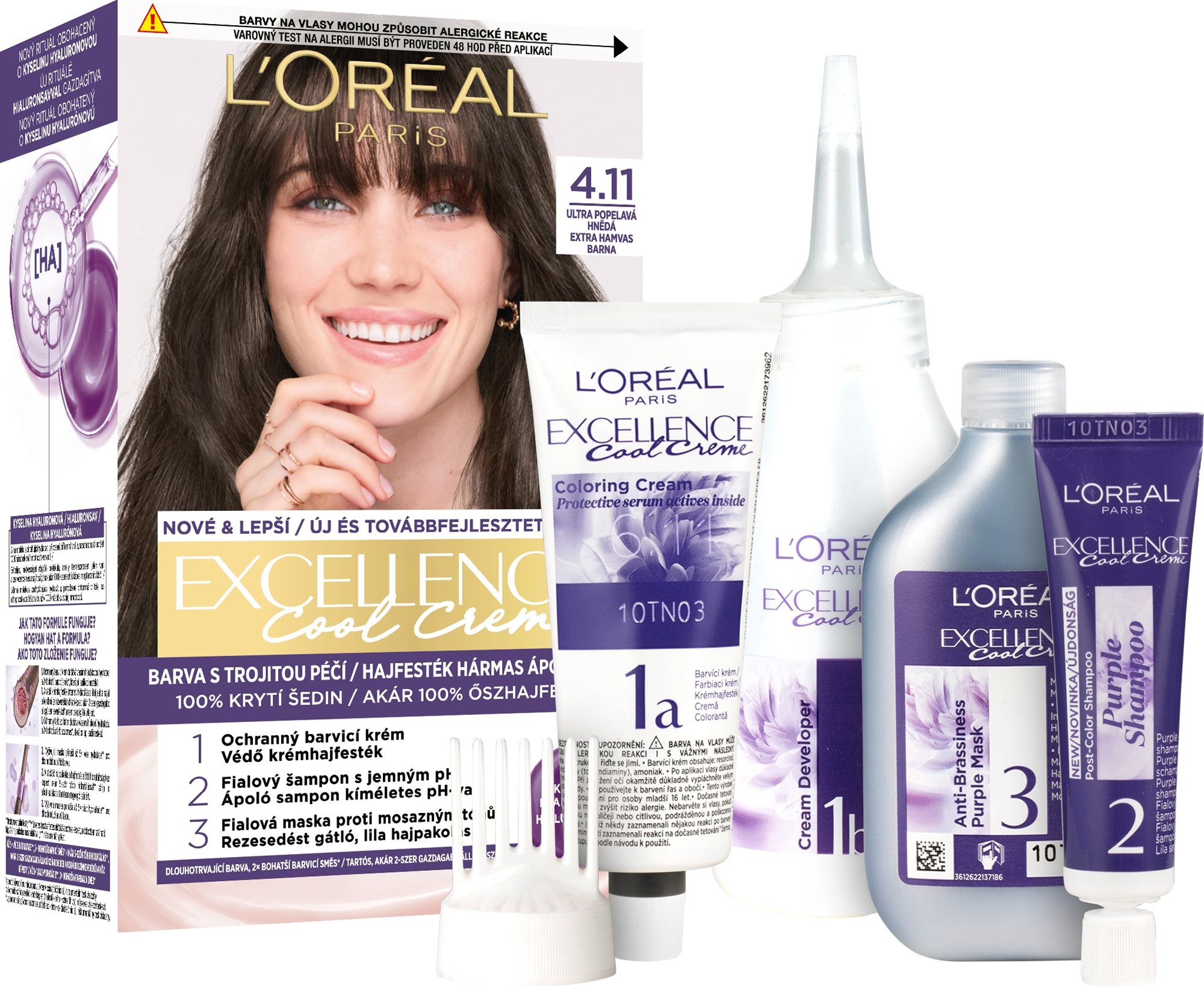 ĽORÉAL PARIS Excellence Cool Creme 4.11 Ultra popolavá hnedá Farba...