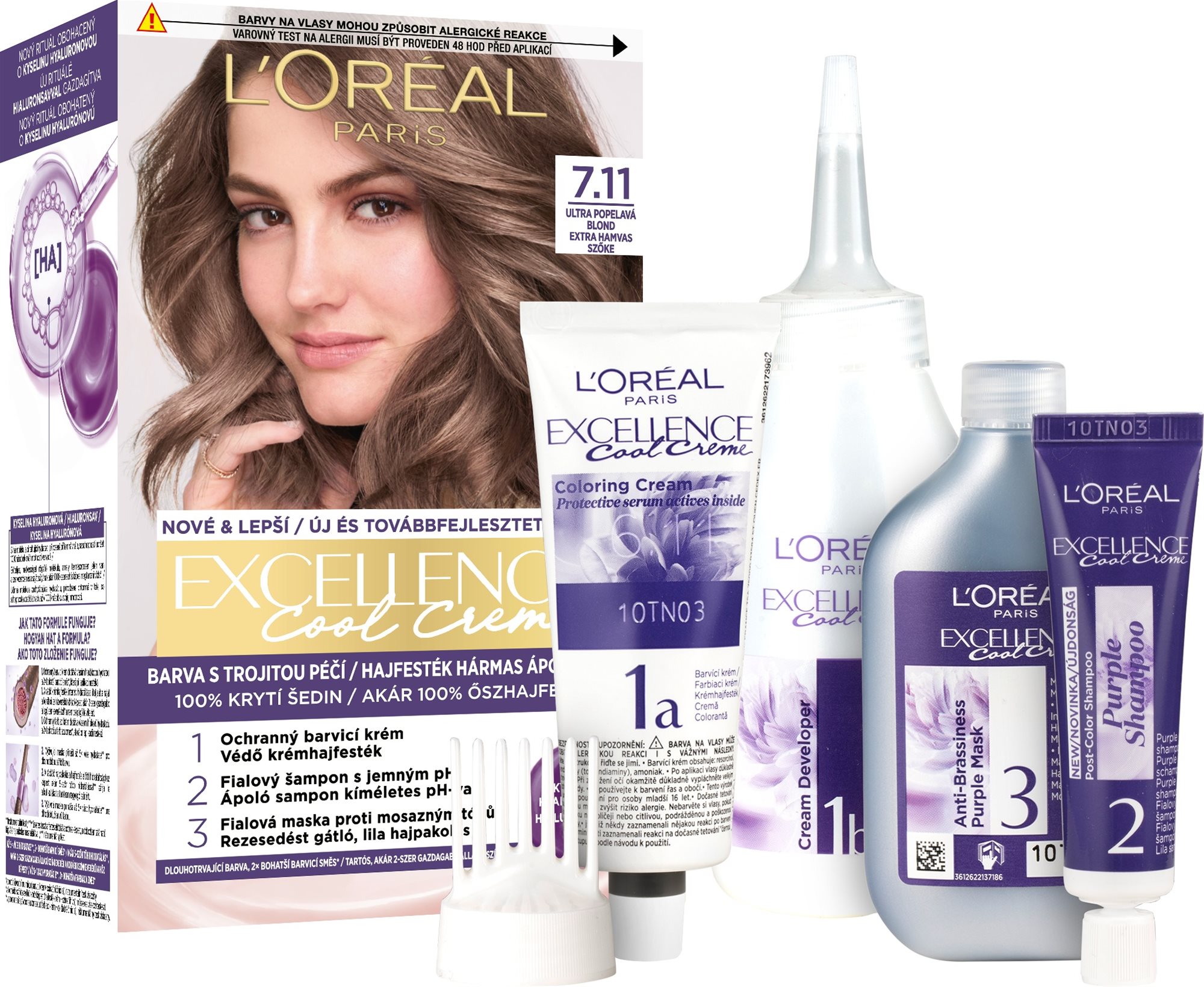 ĽORÉAL PARIS Excellence Cool Creme 7.11, ultra popolavá blond Farba...
