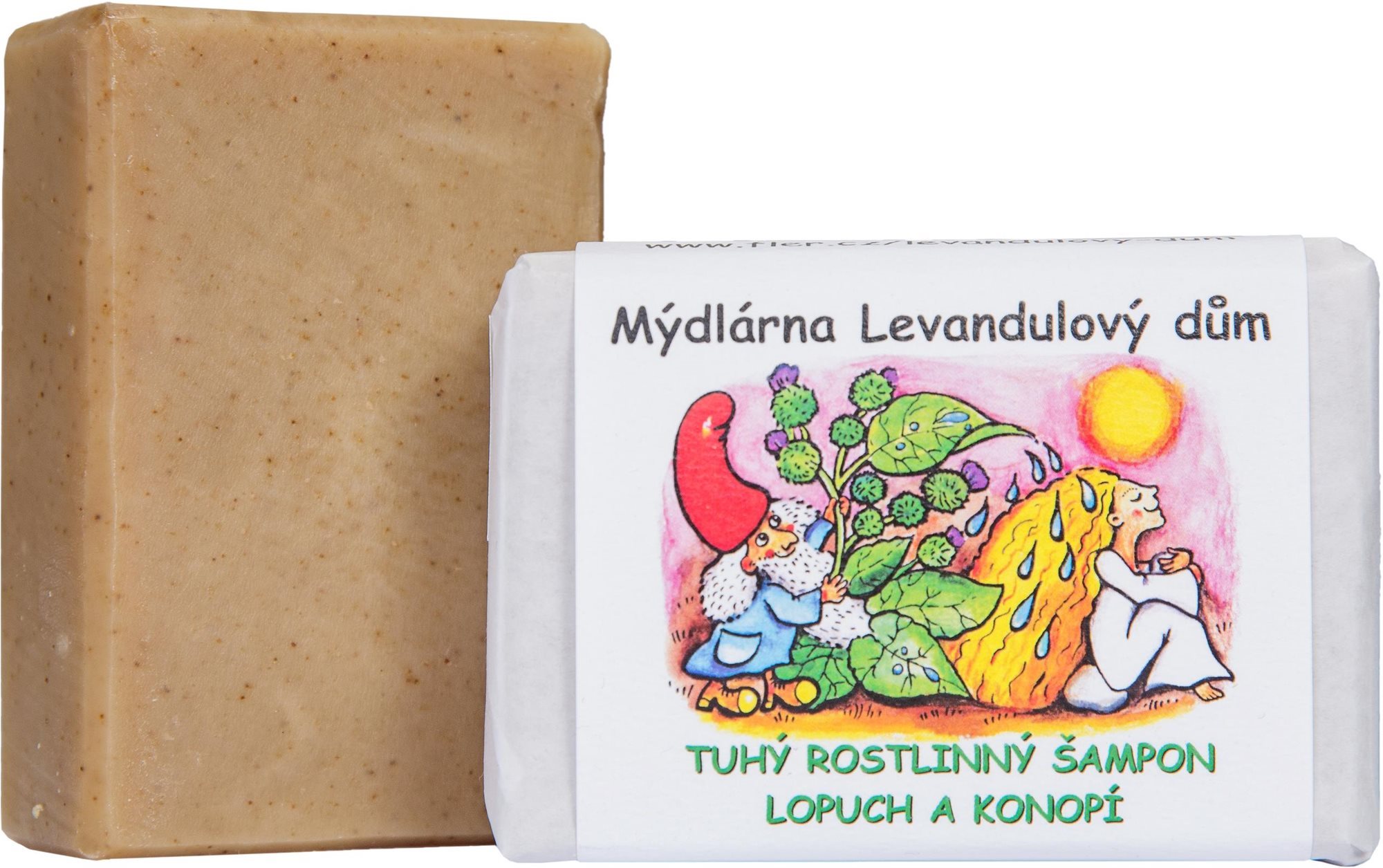 LEVANDULOVÝ DŮM Tuhý šampon Lopuch a Konopí 120 g Tuhý šampon