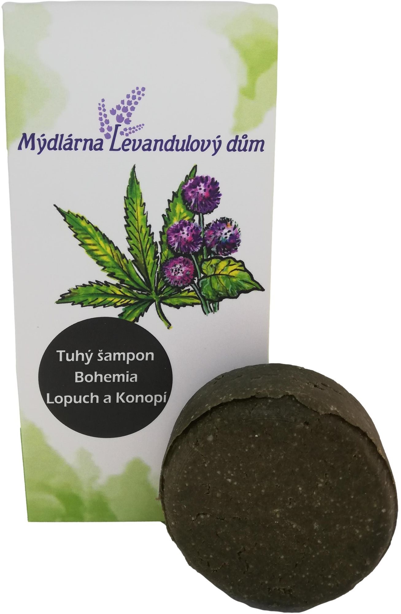 LEVANDULOVÝ DŮM Tuhý šampon Bohemia (Lopuch a Konopí) Tuhý šampon