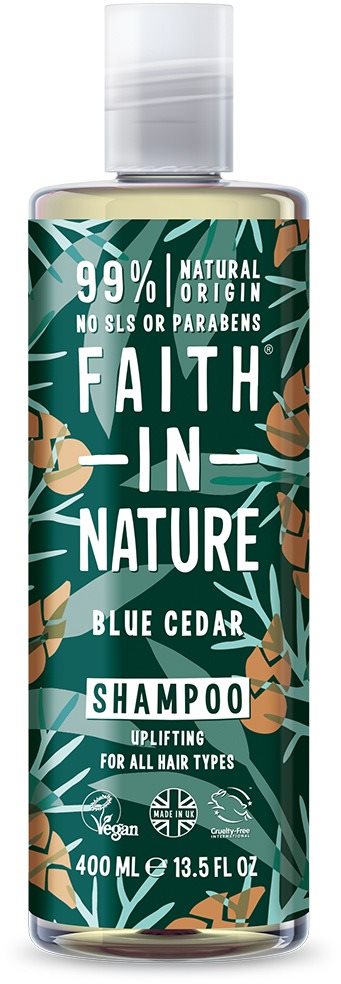 FAITH IN NATURE Šampon Modrý cedr MAXI 400 ml Šampon pro muže