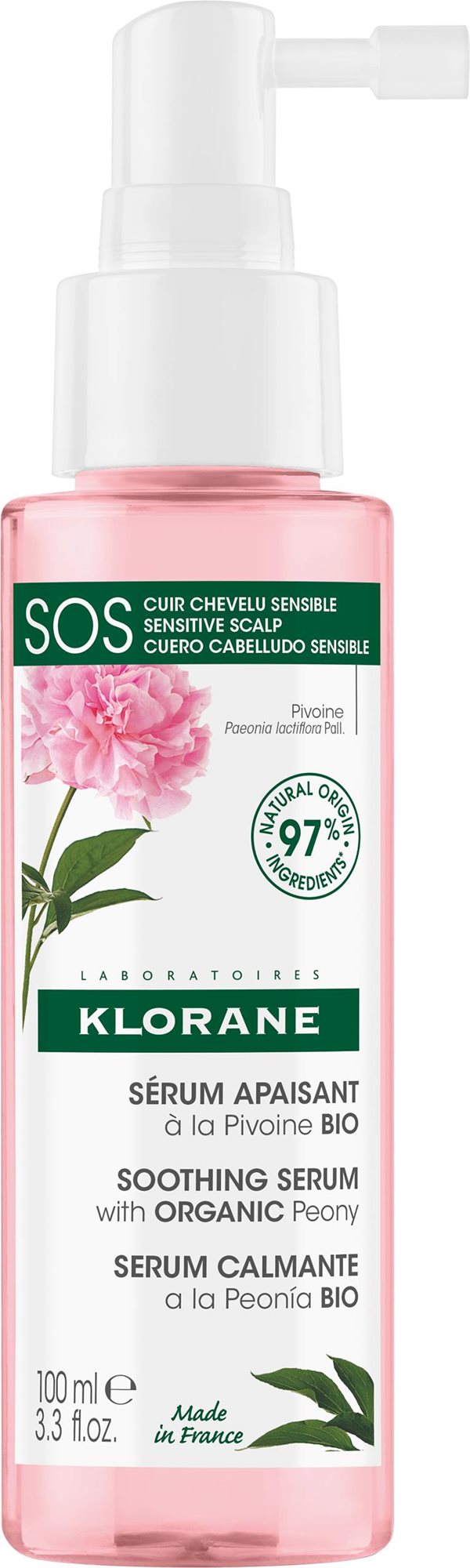KLORANE Upokojujúce sérum s BIO pivonkou 100 ml Sérum na vlasy