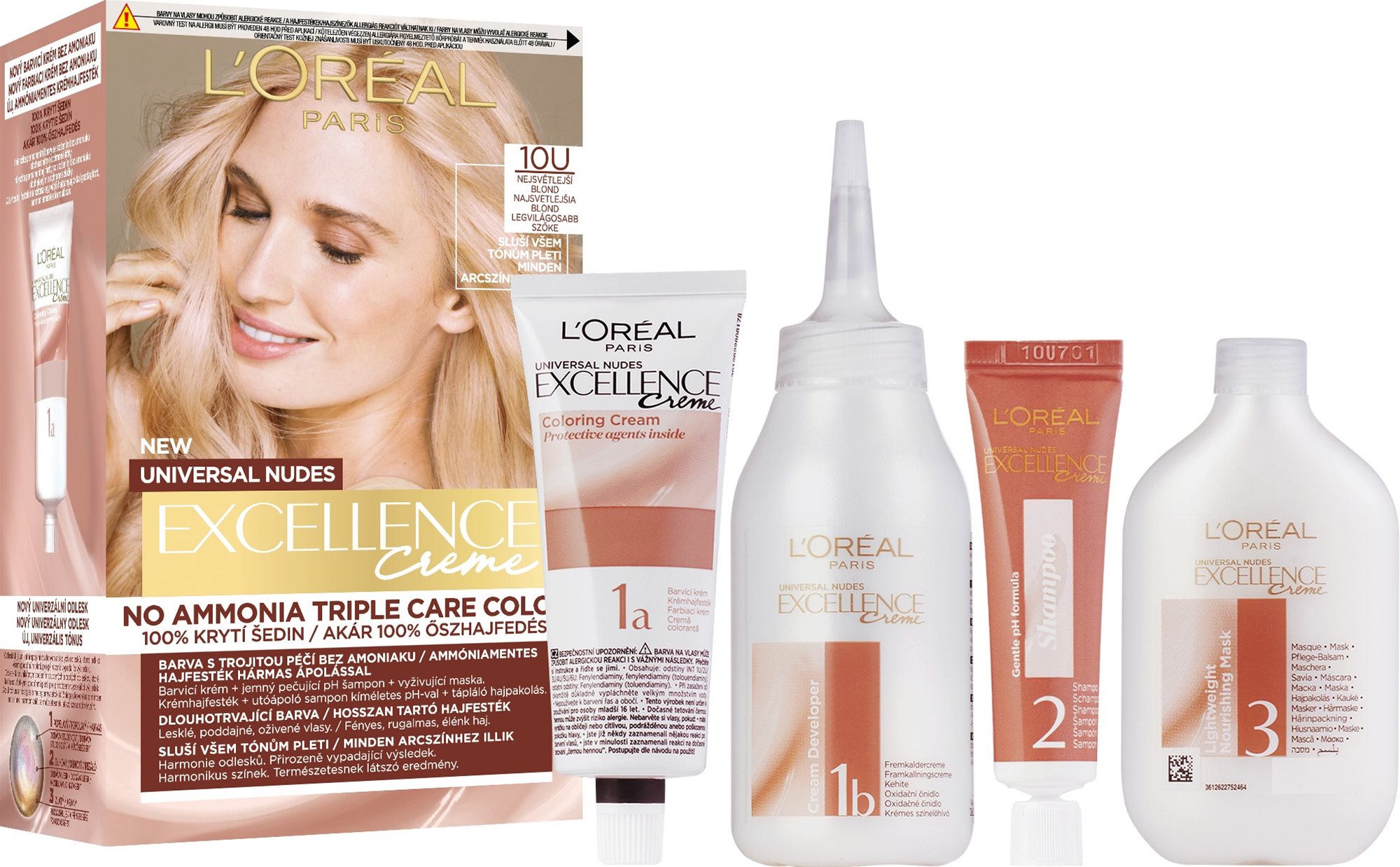 L'ORÉAL PARIS Excellence Nudes 10U Najsvetlejšia blond Farba na vlasy