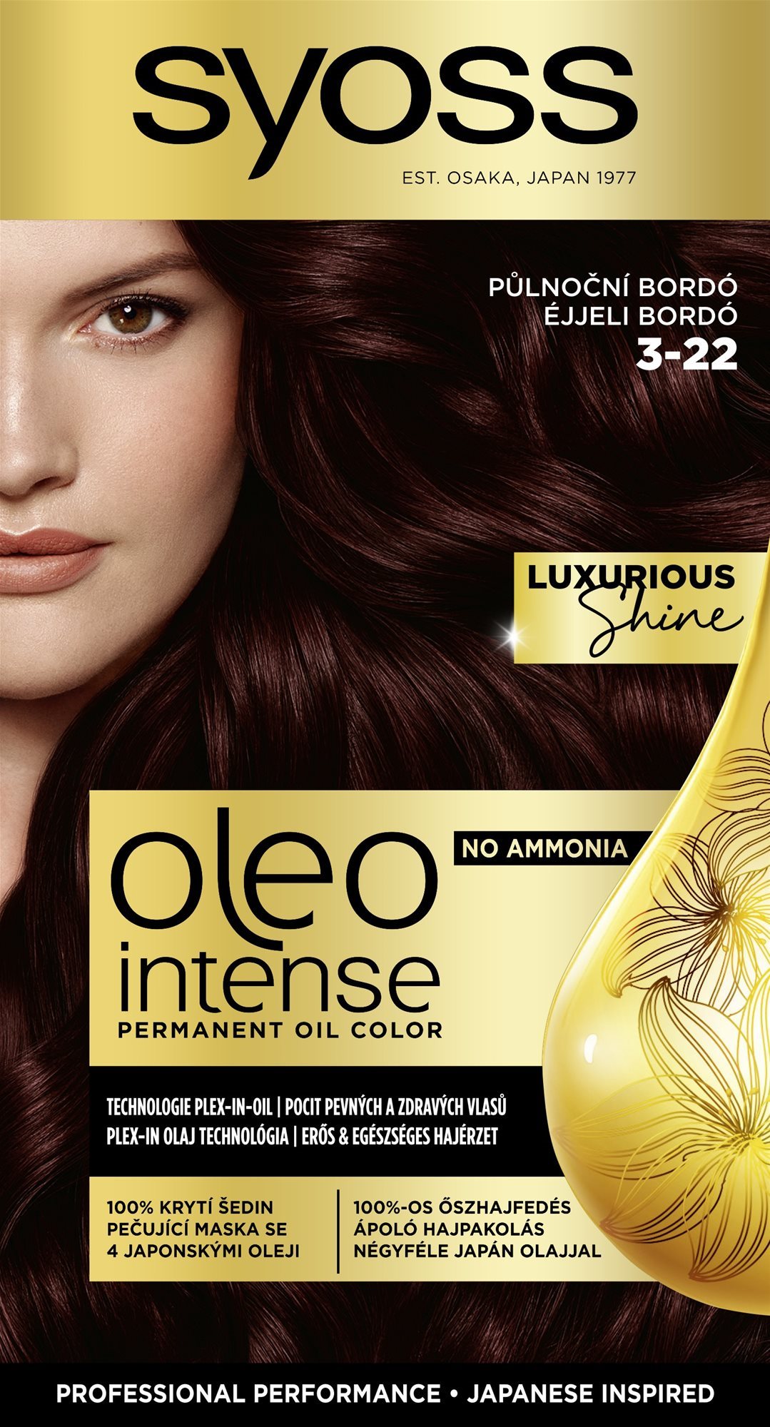 SYOSS Oleo Intense 3 – 22 Polnočná bordó 50 ml Farba na vlasy