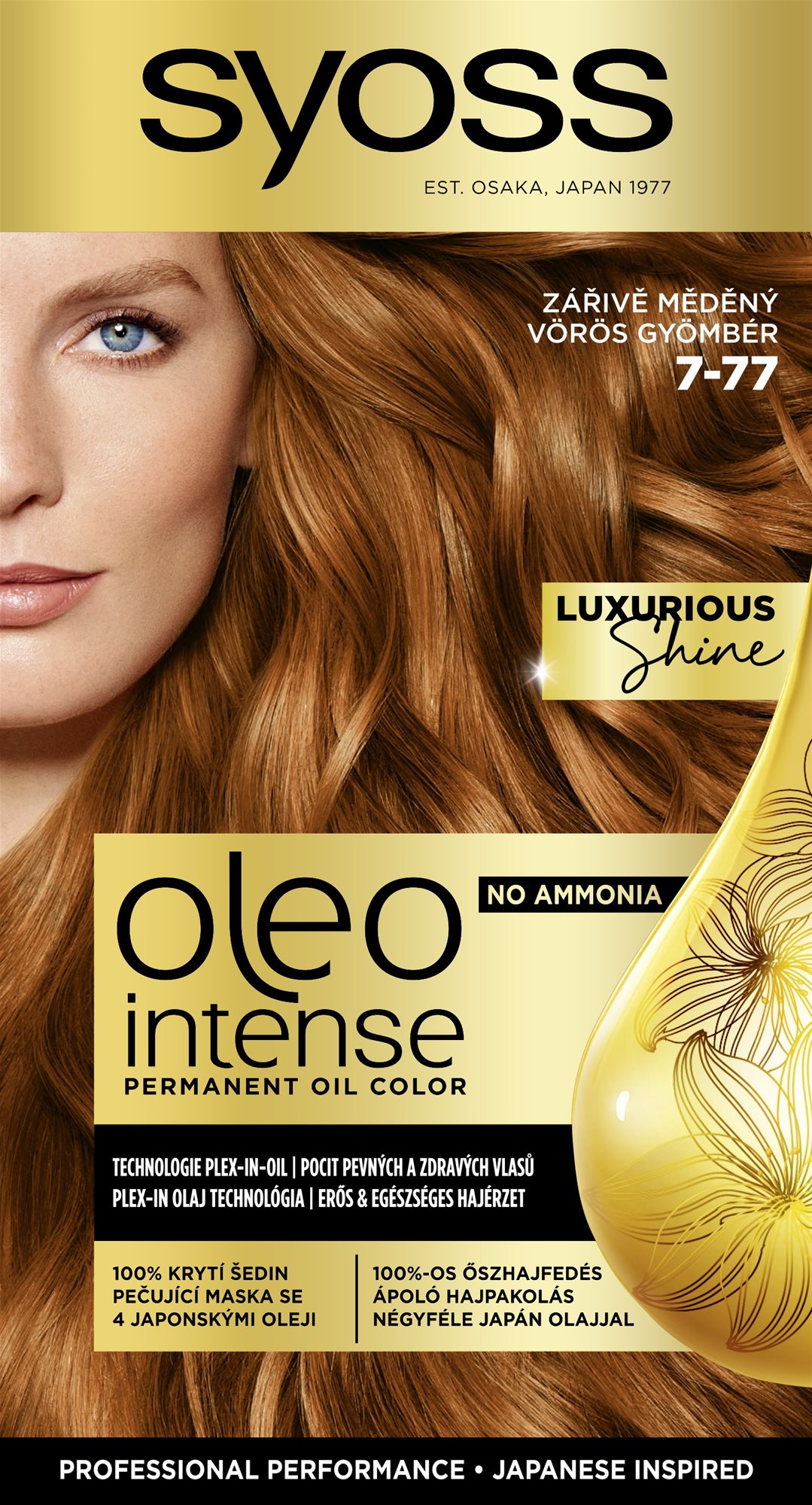SYOSS Oleo Intense 7-77 Žiarivo-medený 50 ml Farba na vlasy
