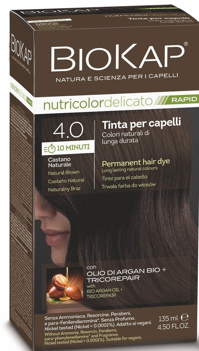 BIOKAP Delicato Rapid Farba na vlasy – 4.00 Prírodná hnedá tmavá...