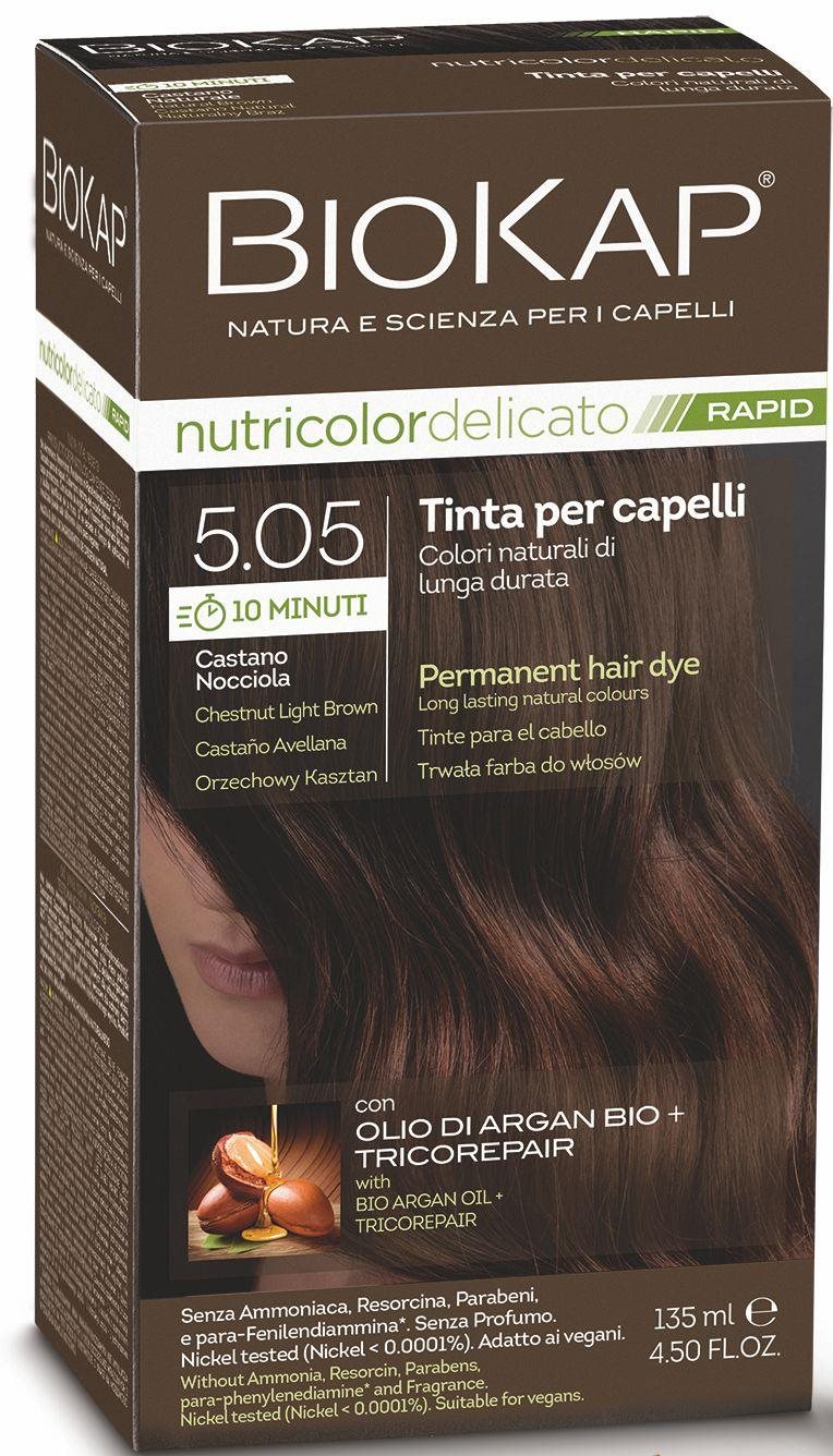 BIOKAP Delicato Rapid Farba na vlasy – 5.05 Gaštanovo-oriešková 135...