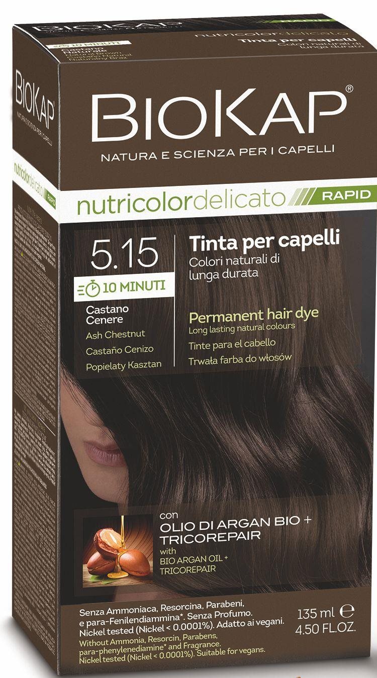 BIOKAP Delicato Rapid Farba na vlasy – 5.15 Popolavo-gaštanová 135...