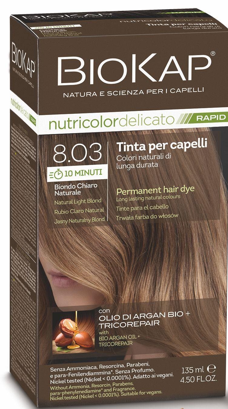 BIOKAP Delicato Rapid Farba na vlasy – 8.03 Prírodná svetlá blond...