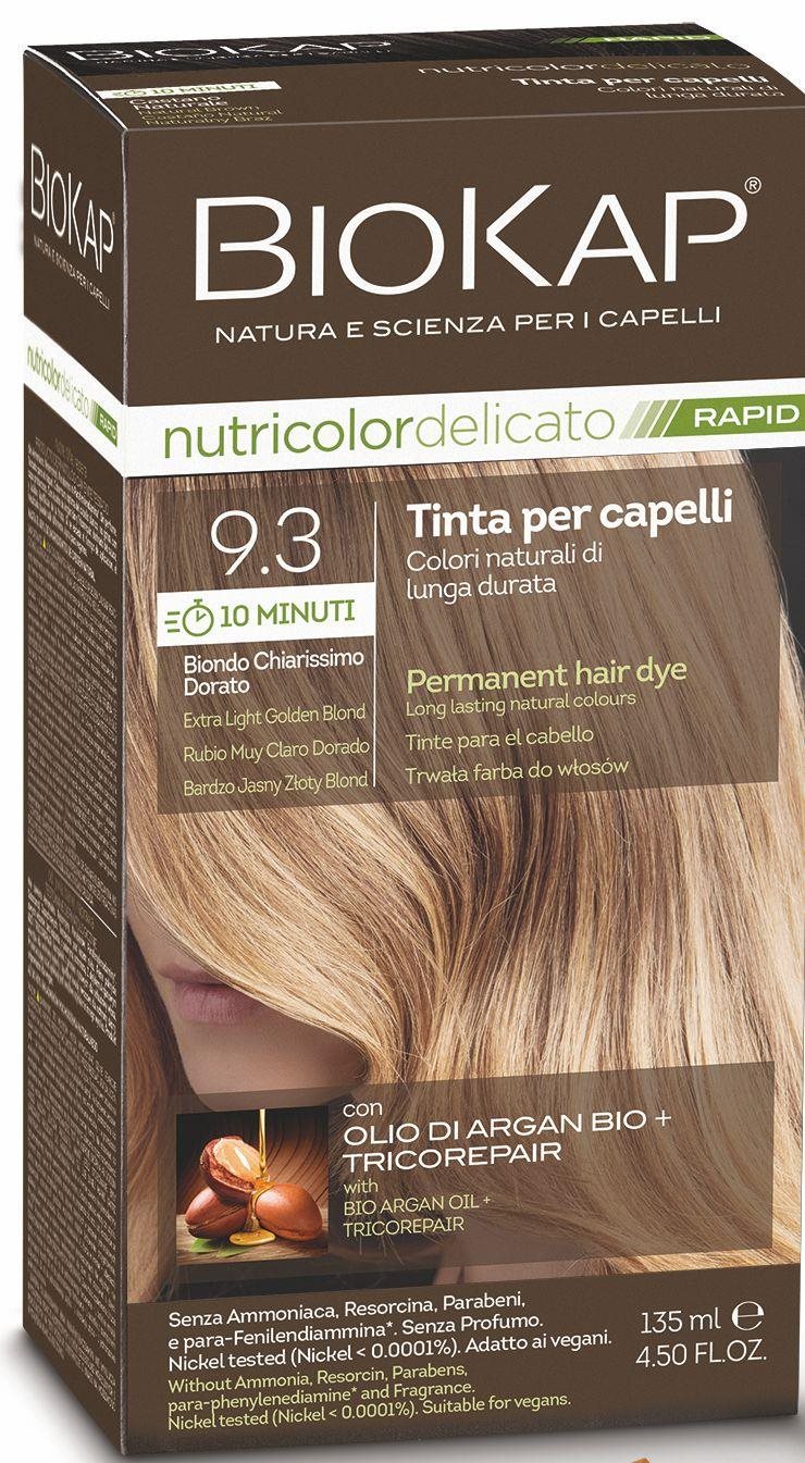BIOKAP Delicato Rapid Farba na vlasy – 9.3 Svetlá zlatá blond 135...