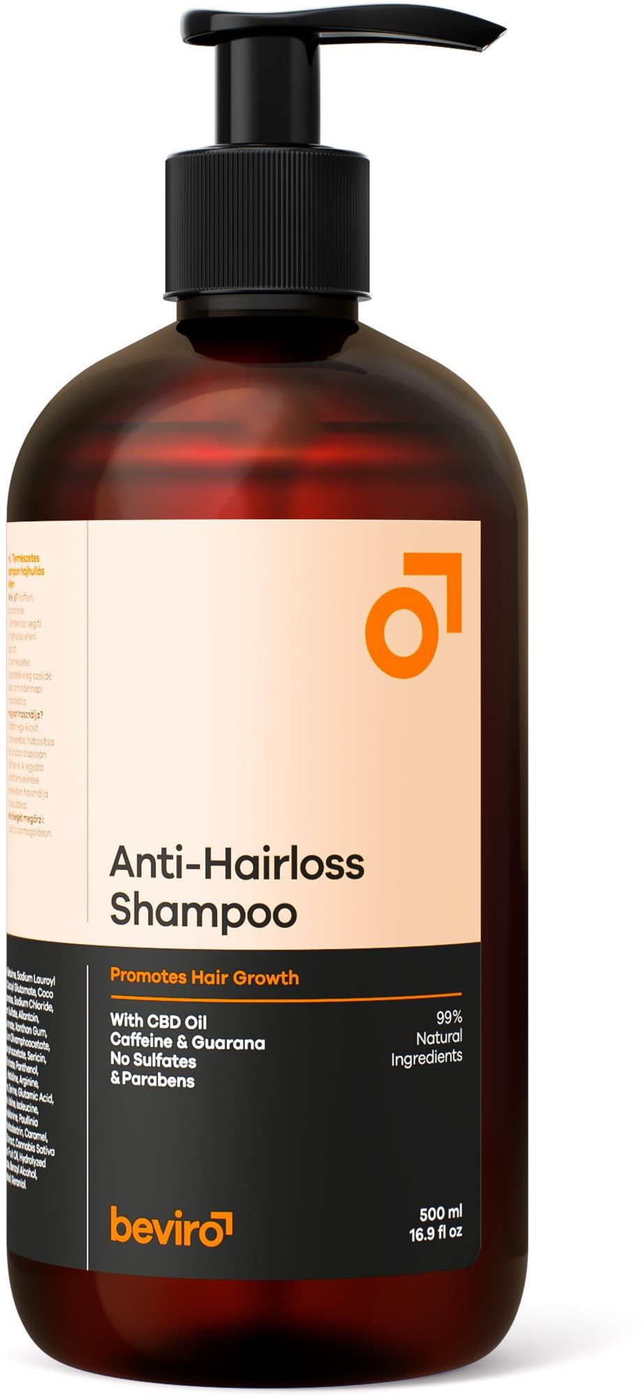 BEVIRO Prírodný šampón proti padaniu vlasov 500 ml Šampón
