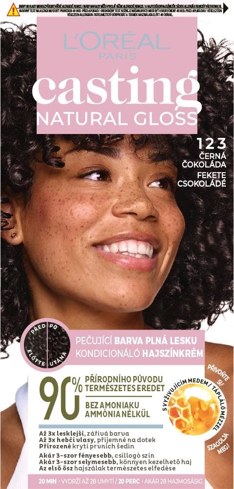 ĽORÉAL PARIS Casting Natural Gloss 123 Čierna čokoláda Farba na vlasy