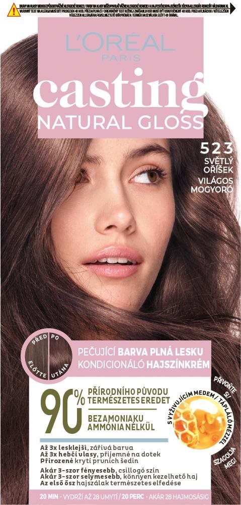 ĽORÉAL PARIS Casting Natural Gloss 523 Svetlý oriešok Farba na vlasy