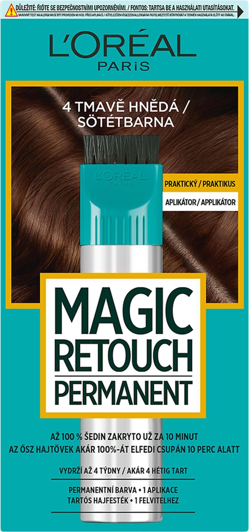 ĽORÉAL PARIS Magic Retouch Permanent 4 Tmavo hnedá Farba na vlasy