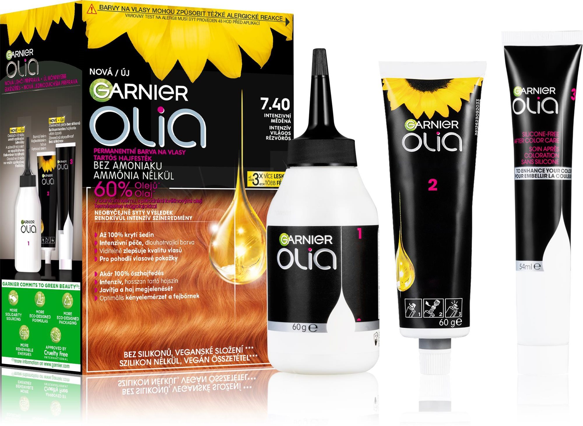 GARNIER Olia 7.40 Intenzív világos rézvörös Hajfesték