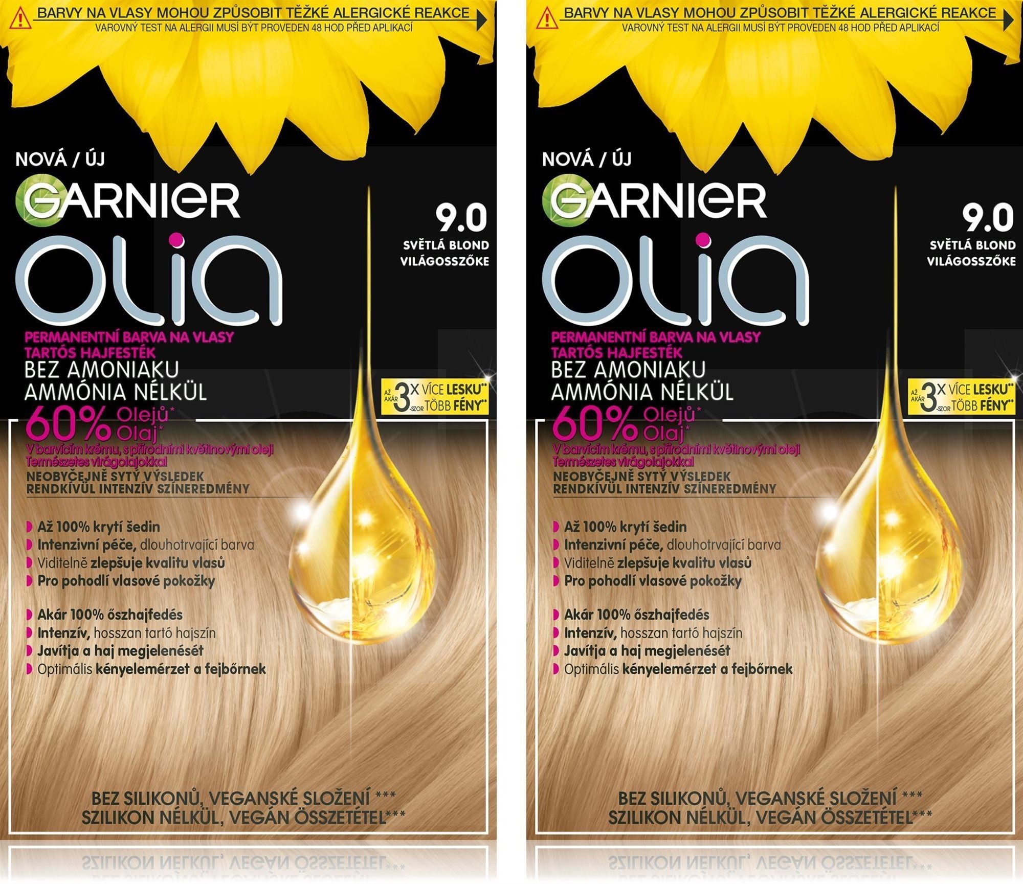 GARNIER Olia 9.0 világos szőke 2 × 174 ml Hajfesték