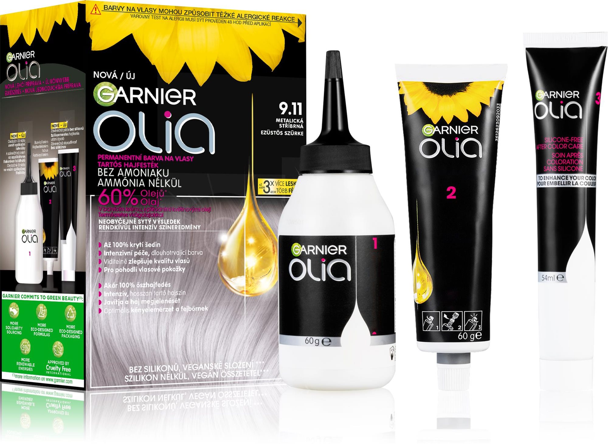 GARNIER Olia 9.11 Metalická strieborná Farba na vlasy