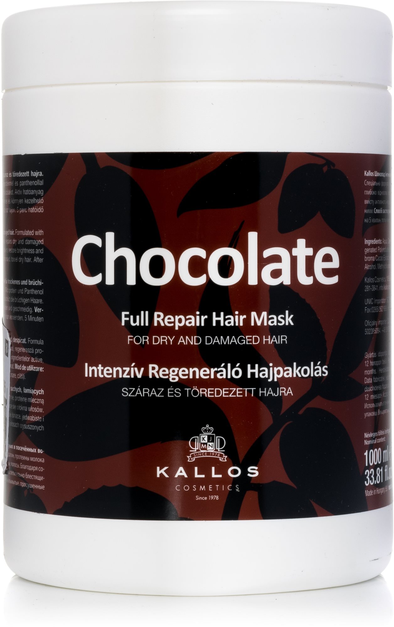 KALLOS Chocolate Mask 1 000 ml Maska na vlasy