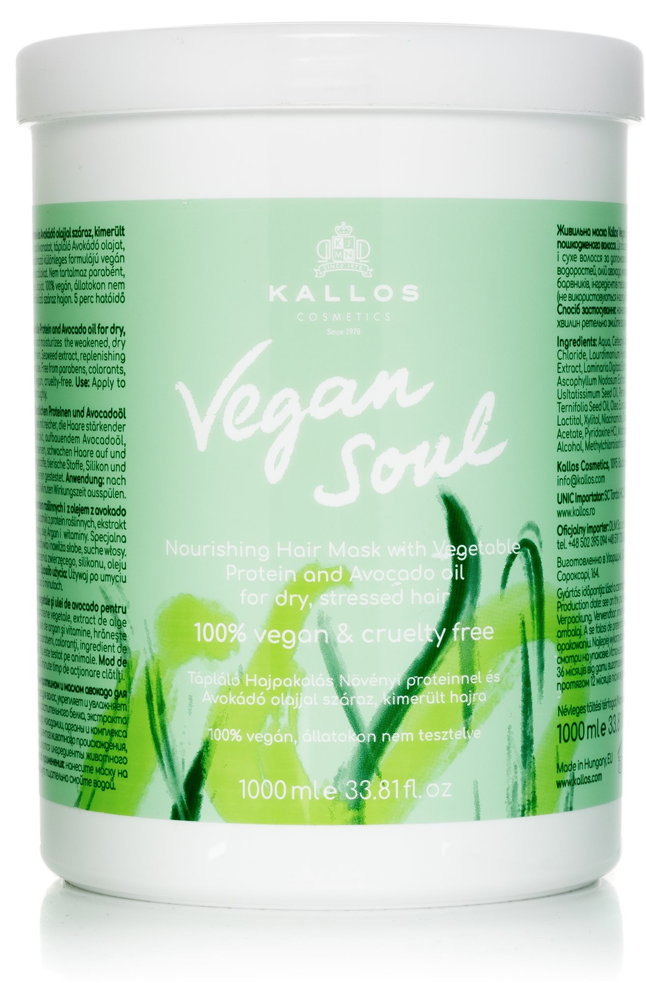 KALLOS Vegan Soul Nourishing Mask 1000 ml Maska na vlasy