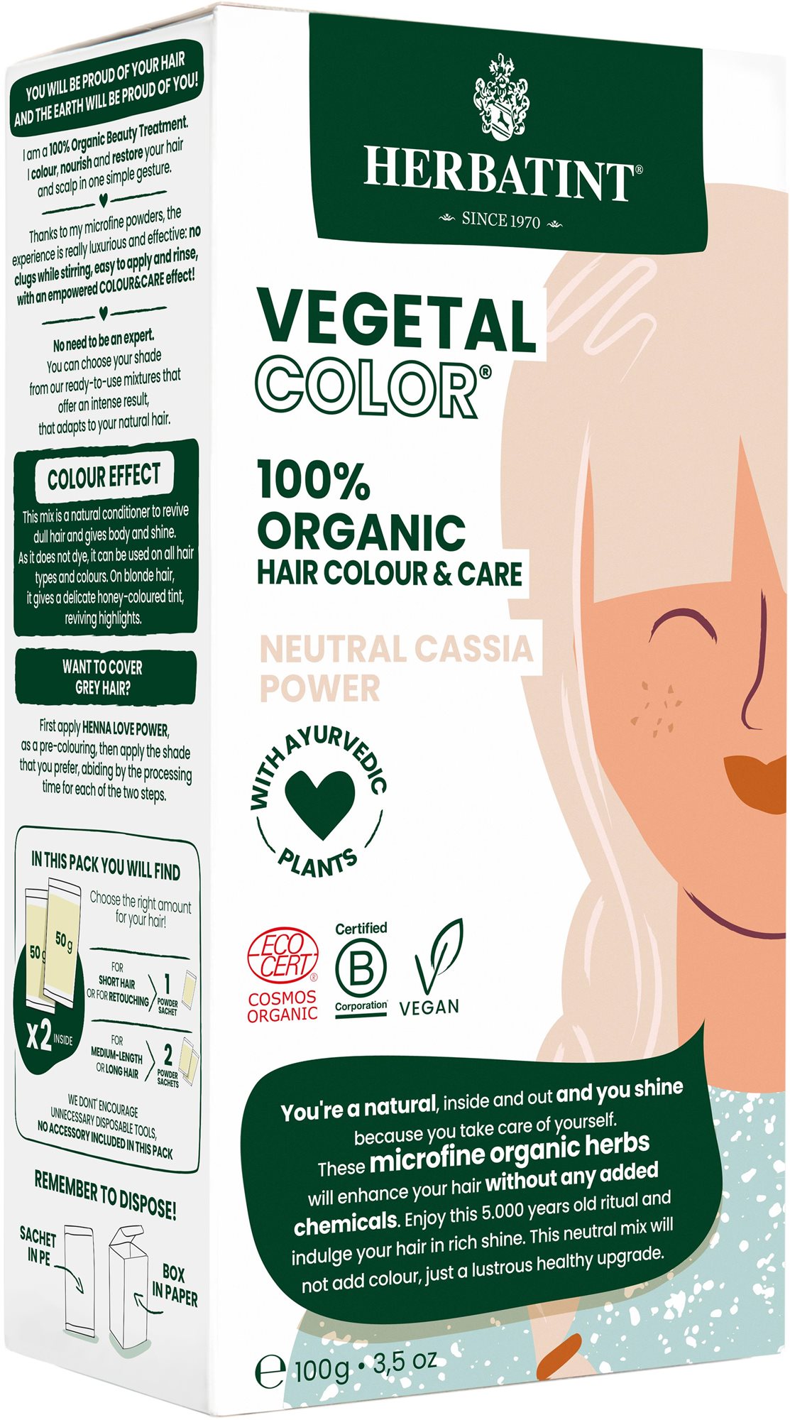 HERBATINT Vegetal Colour Bio Rostlinná barva na vlasy Neutral...