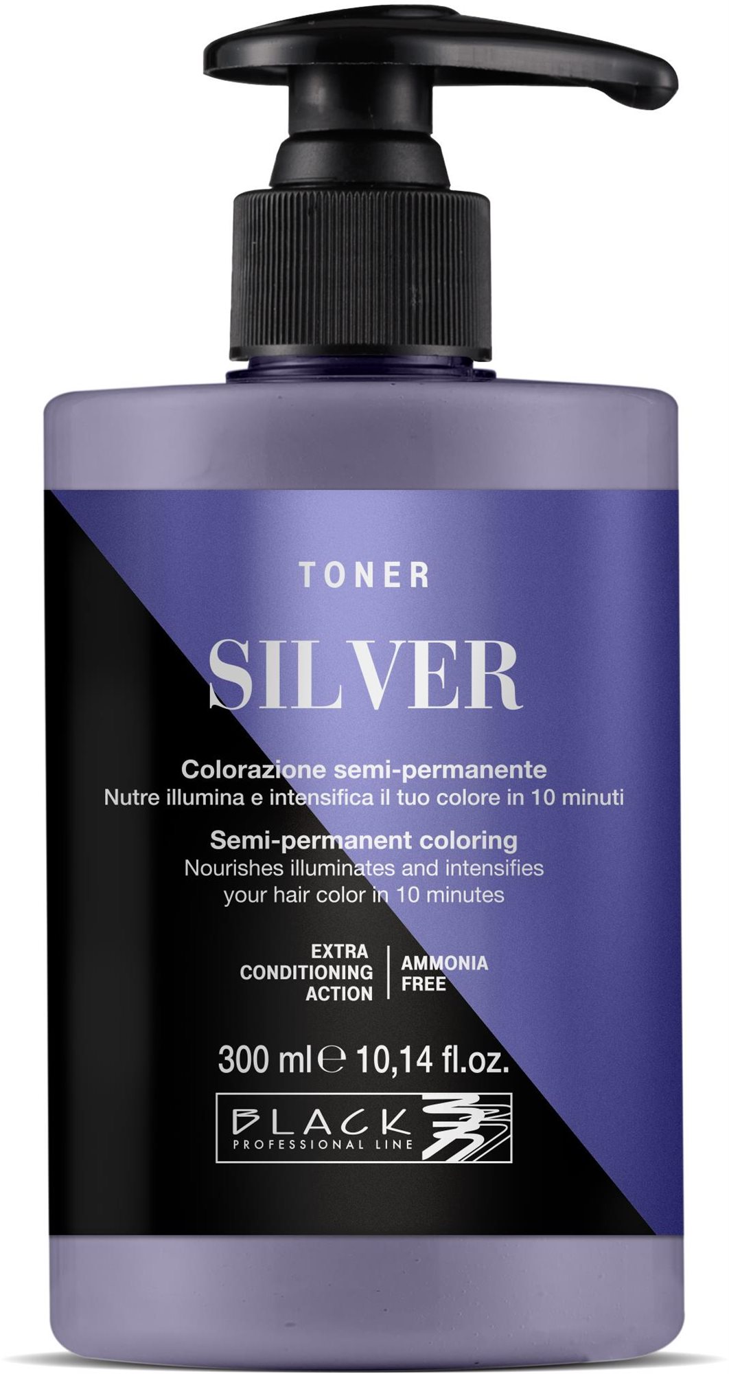 BLACK PROFESSIONAL Farebný toner na vlasy Silver 300 ml Oživovač...