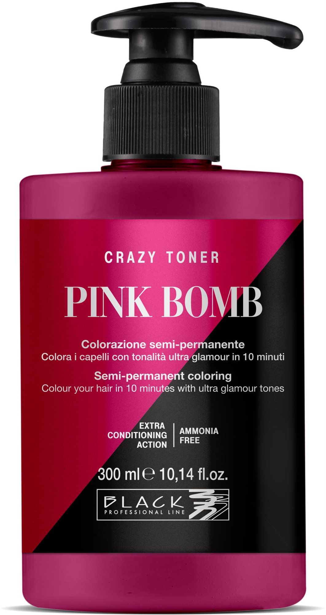 BLACK PROFESSIONAL Farebný toner na vlasy Pink Bomb 300 ml Oživovač...