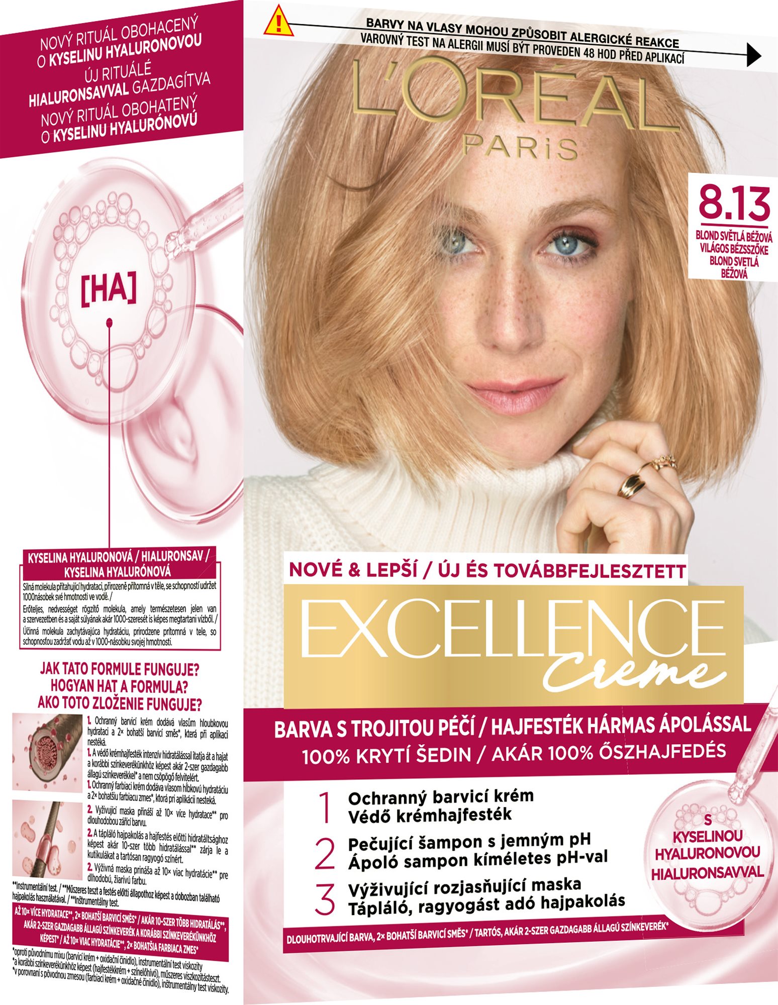 L'ORÉAL PARIS Excellence 8.13 Világos bézsszőke Hajfesték