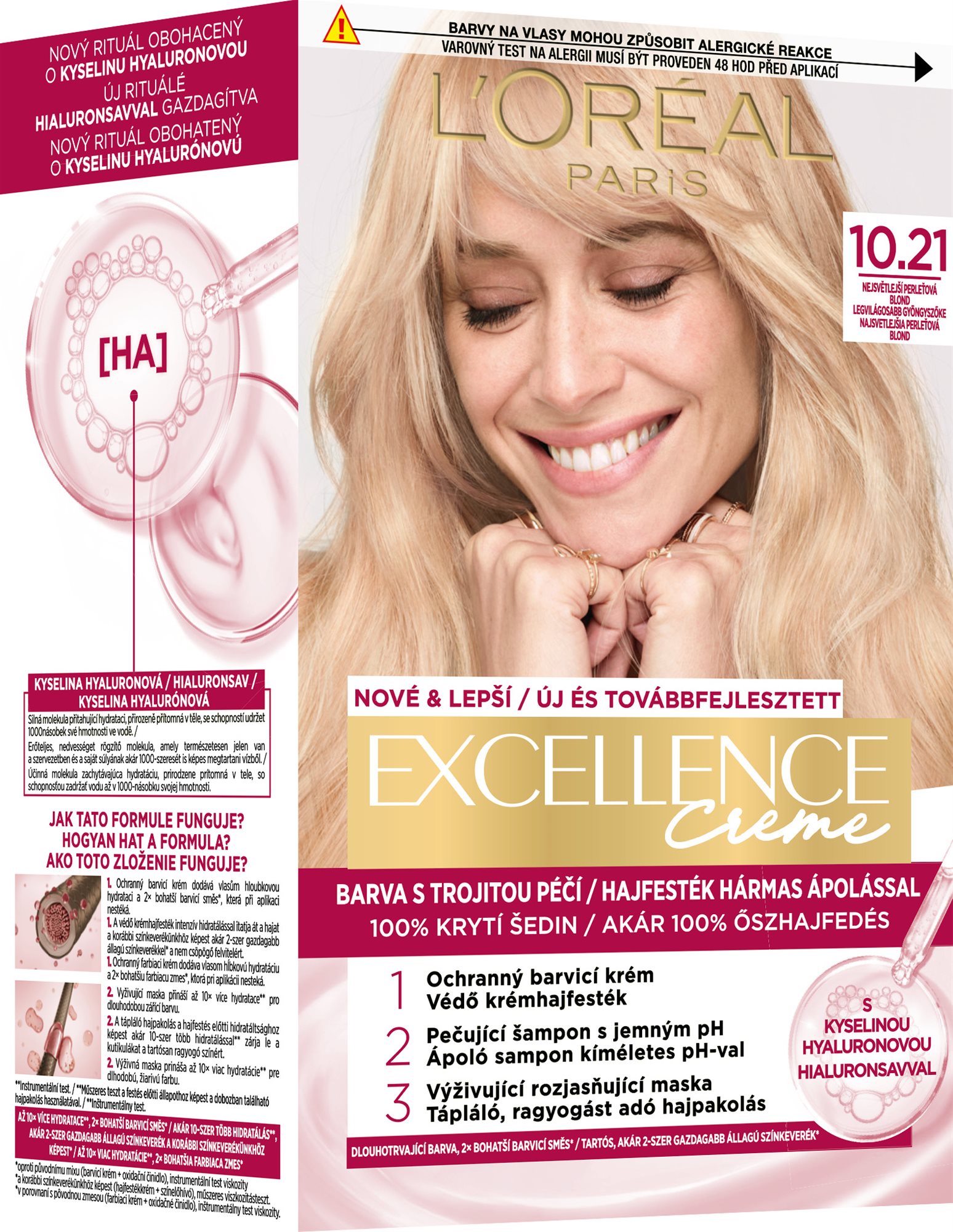 L'ORÉAL PARIS Excellence 10.21 Legvilágosabb gyöngyszőke Hajfesték