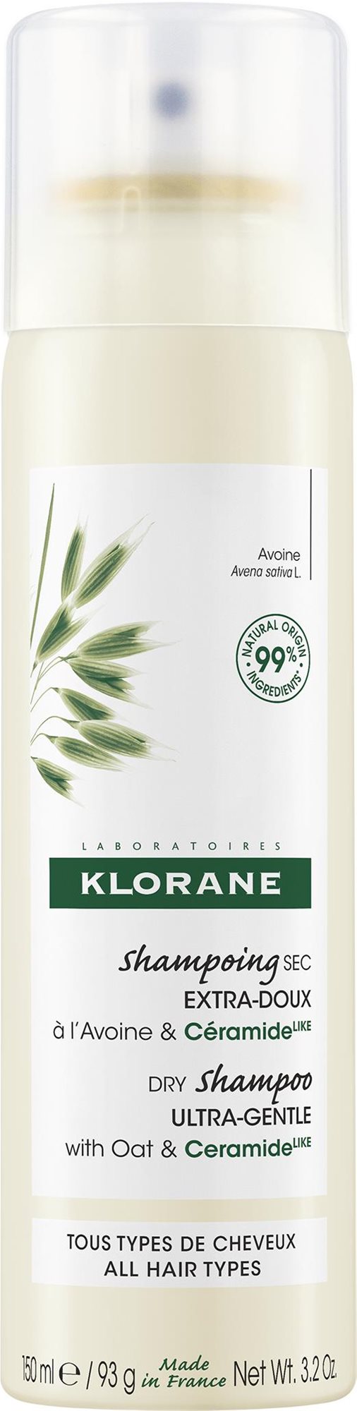 KLORANE - zabkivonat, ceramidok, 150ml Szárazsampon