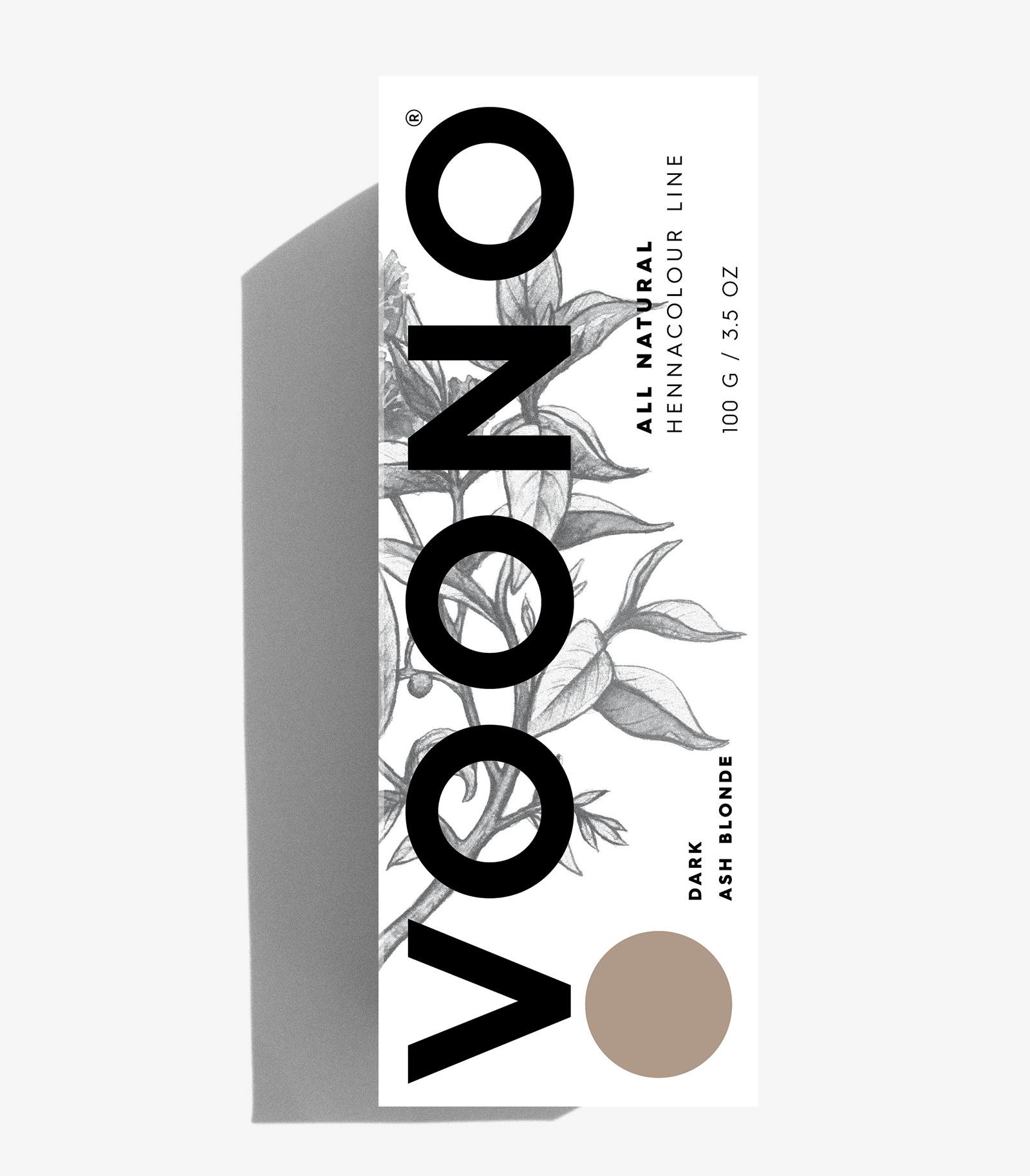 VOONO Dark Ash Blonde 100 g Henna na vlasy