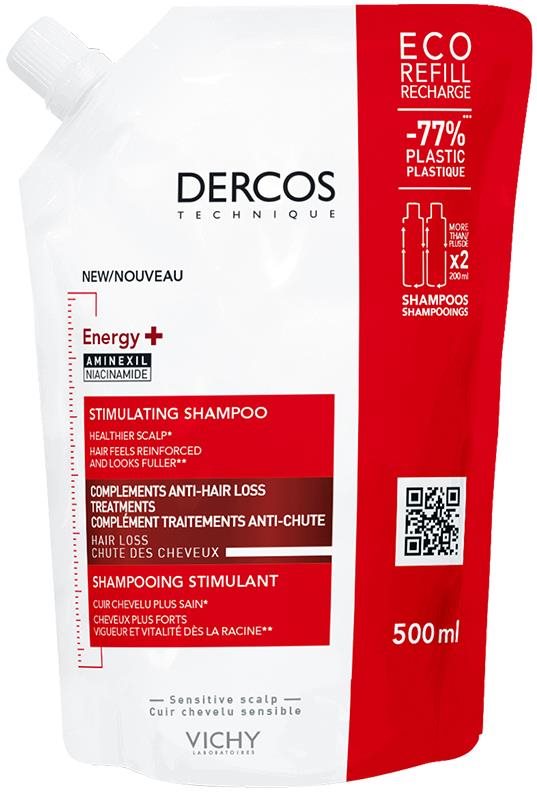 VICHY Dercos Energy+ náhradná náplň 500 ml Šampón