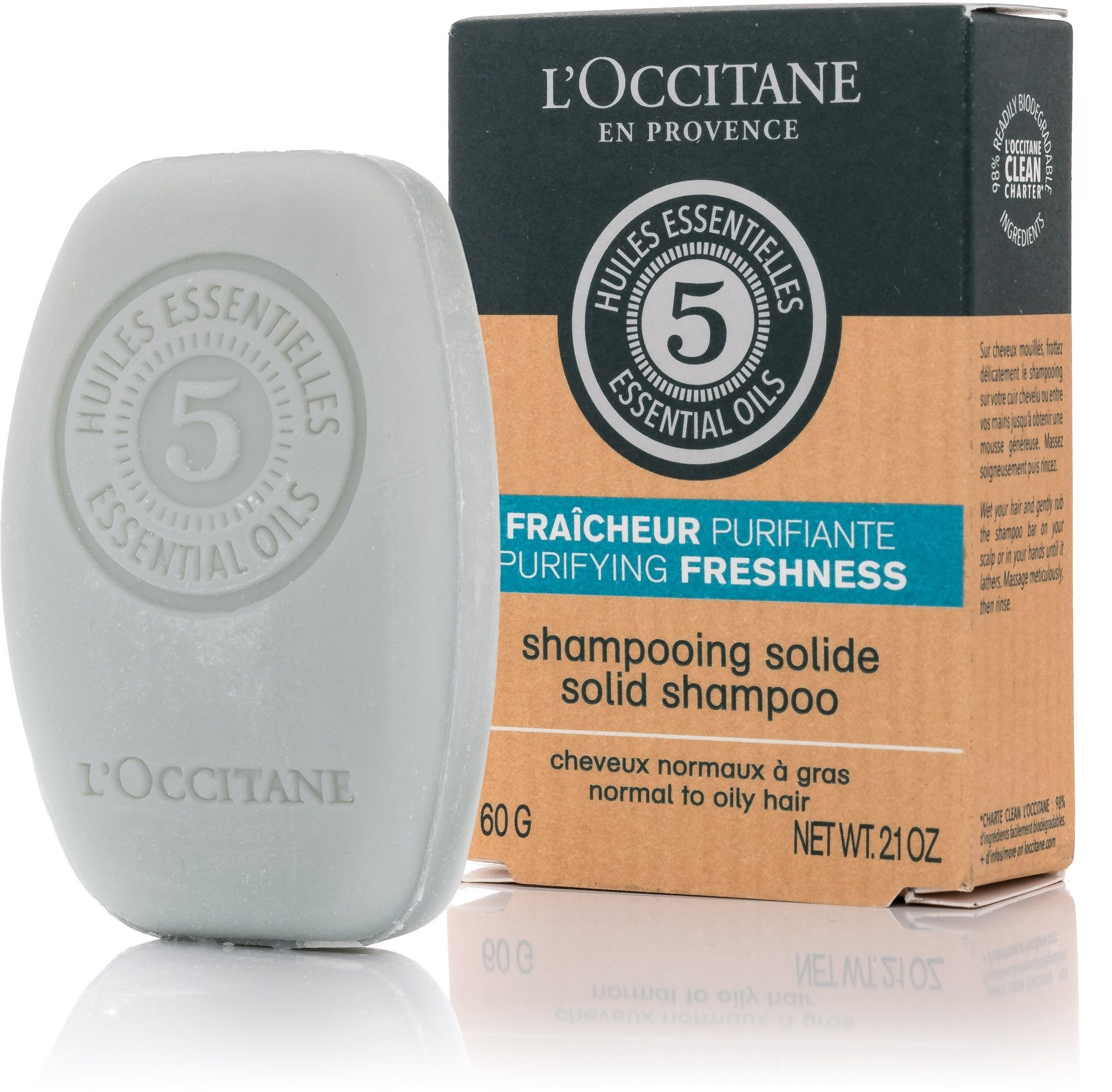 L'OCCITANE Purifying Freshness Solid Shampoo 60 g Šampon