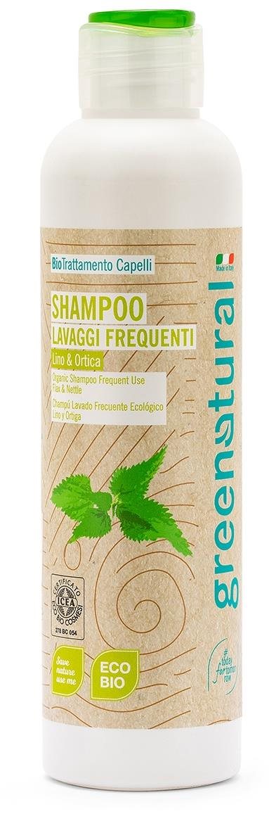 GREENATURAL bio len és csalán 250 ml Sampon