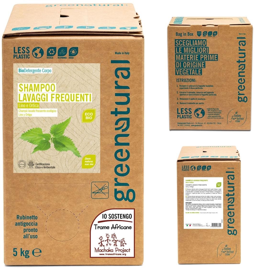 GREENATURAL Len a kopřiva bio 5 kg Šampon