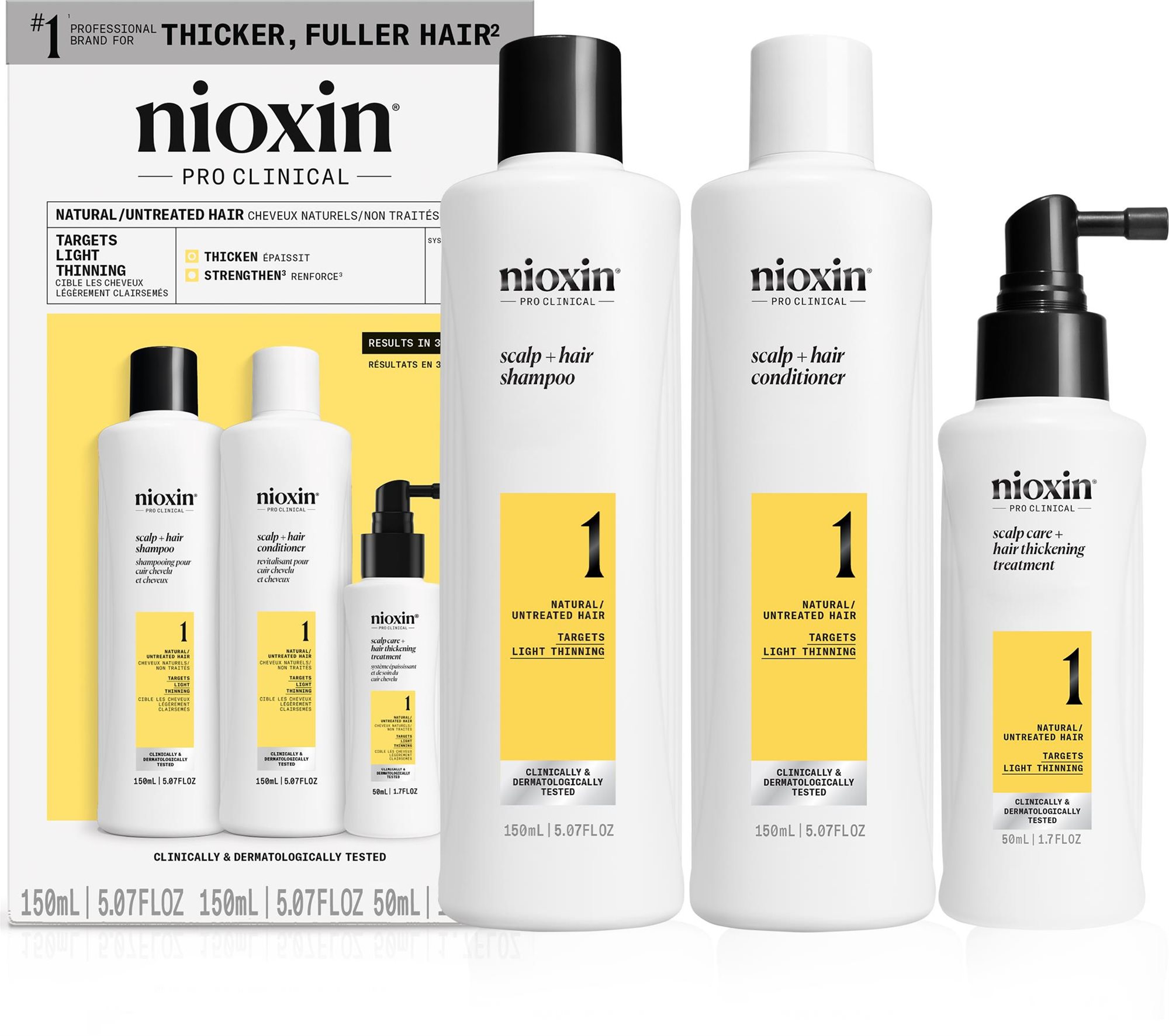 NIOXIN Kit System 1 for Natural Hair, Trial Size 350ml Hajápoló szett