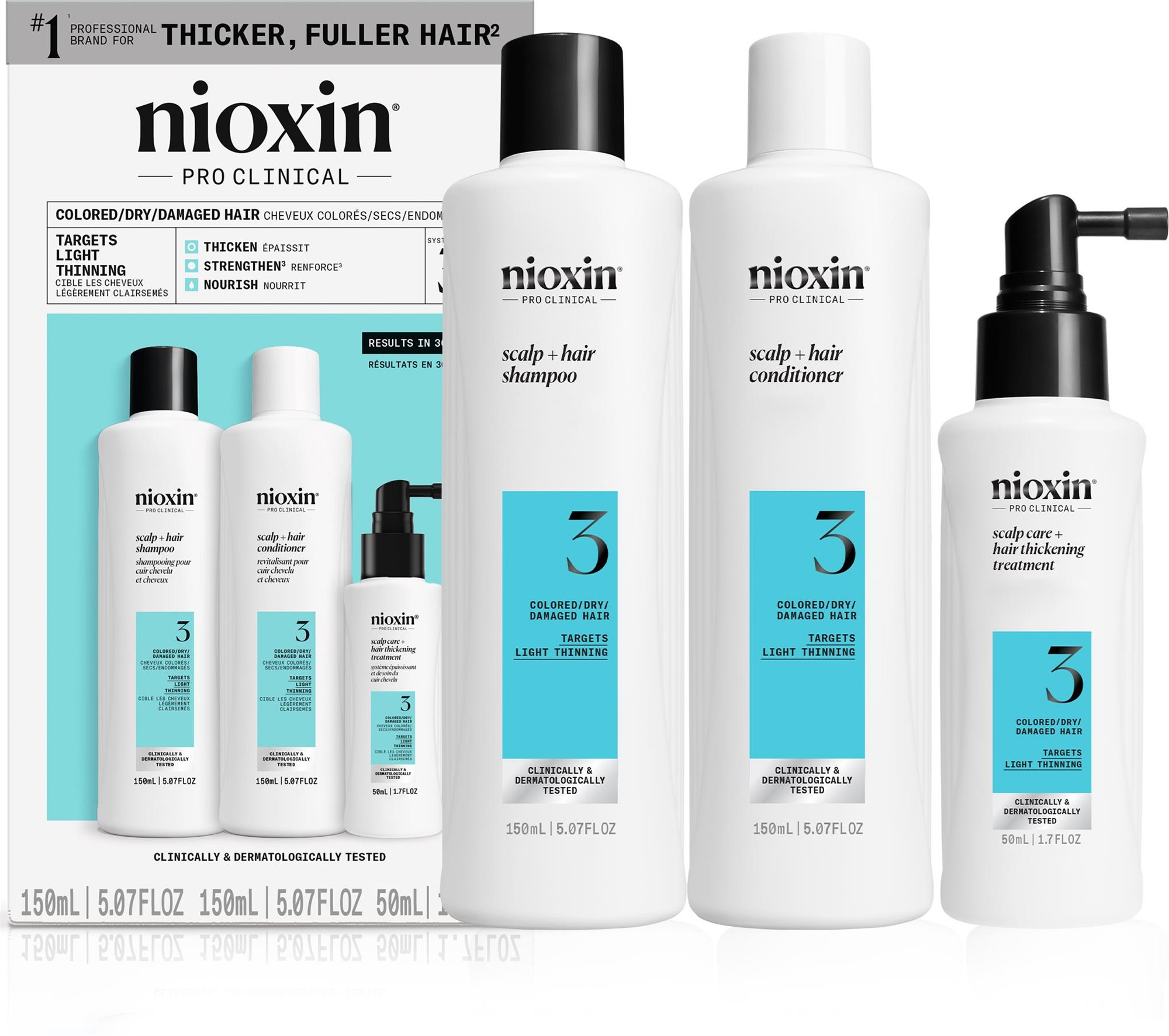 NIOXIN Kit System 3 for Colored Treated Hair, Trial Size 350ml...