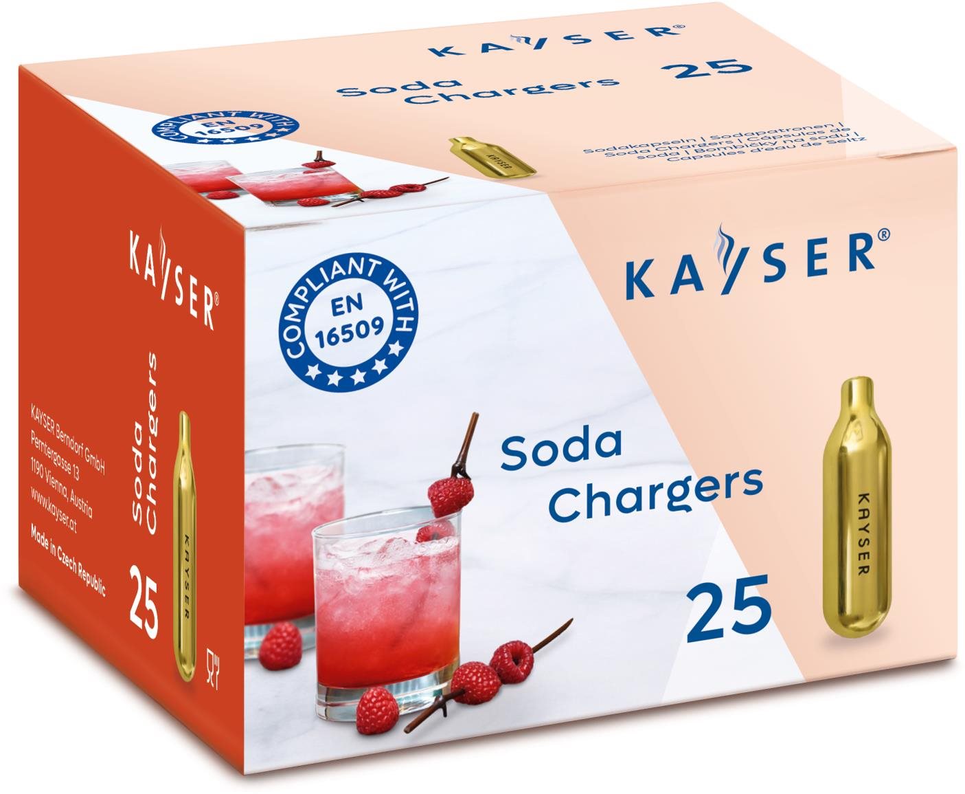 KAYSER Szódapatron, egyszer használatos, 7,5g, 25db Cserepatron